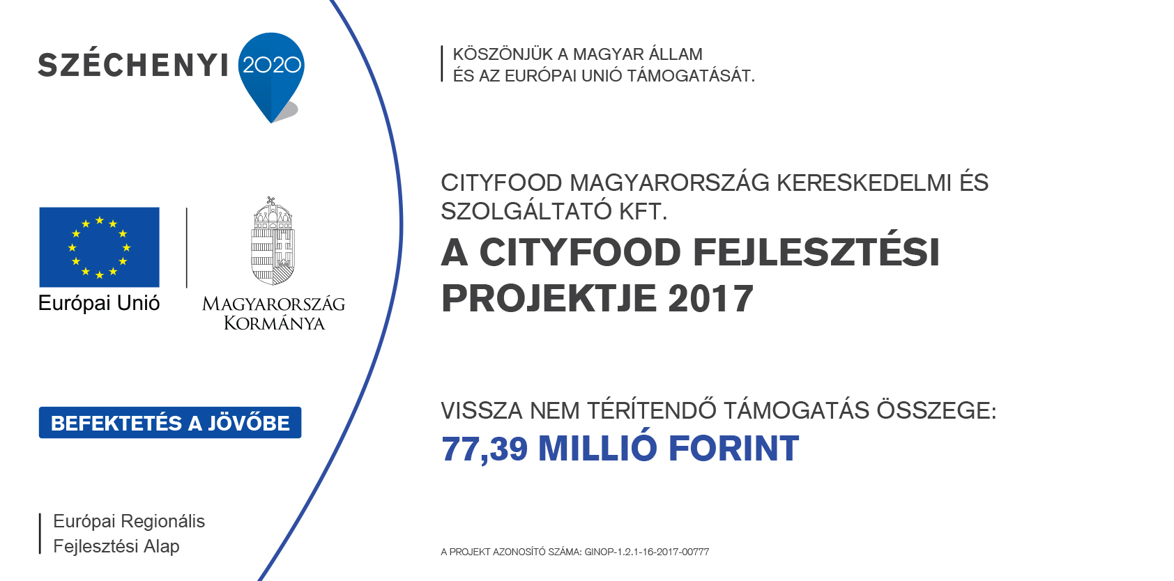 széchenyi 2020 fejlesztési projekt tábla