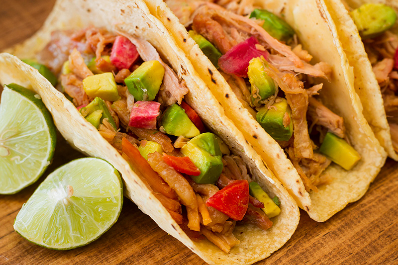 tacos a tányéron