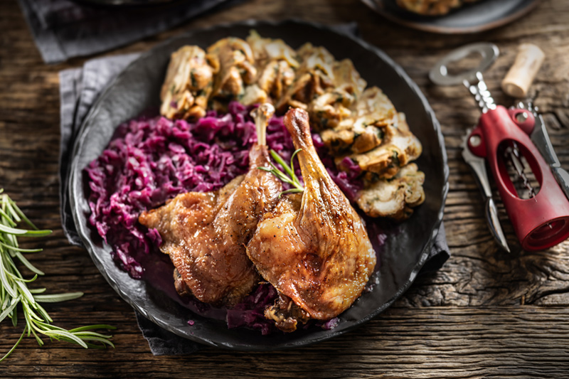 libasült lilakáposztával